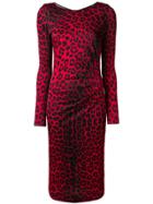 Cavalli Class Leopard Print Dress - Red