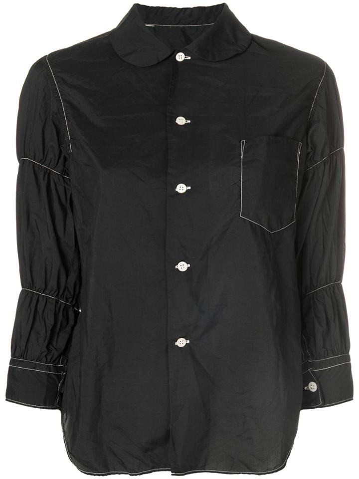 Comme Des Garçons Comme Des Garçons Ruched Sleeve Shirt - Black