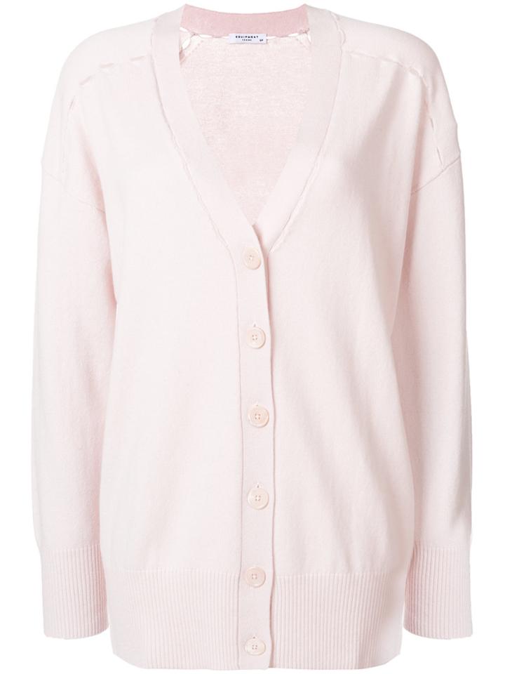 Equipment V-neck Cardigan - Pink & Purple