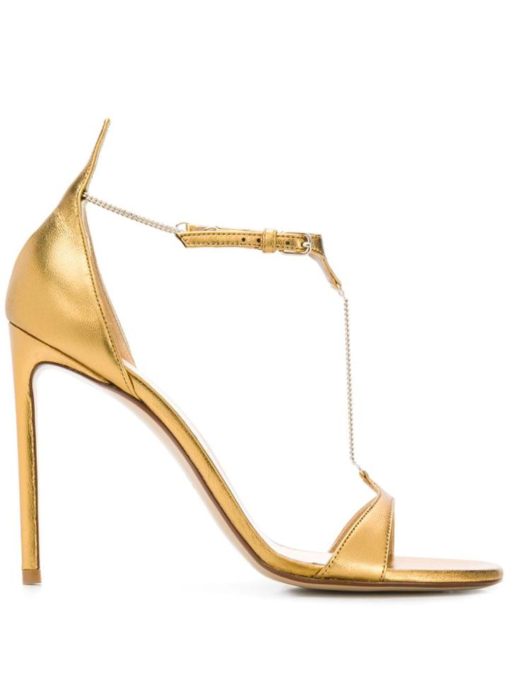 Francesco Russo Chain Stiletto Heels - Gold