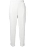 Elisabetta Franchi Cropped High-waisted Trousers - White