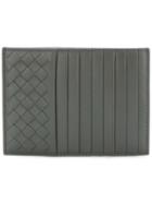 Bottega Veneta Woven Texture Card Holder - Grey