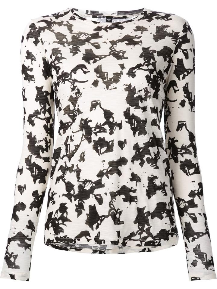 Proenza Schouler Abstract Print T-shirt, Women's, Size: Medium, White, Cotton