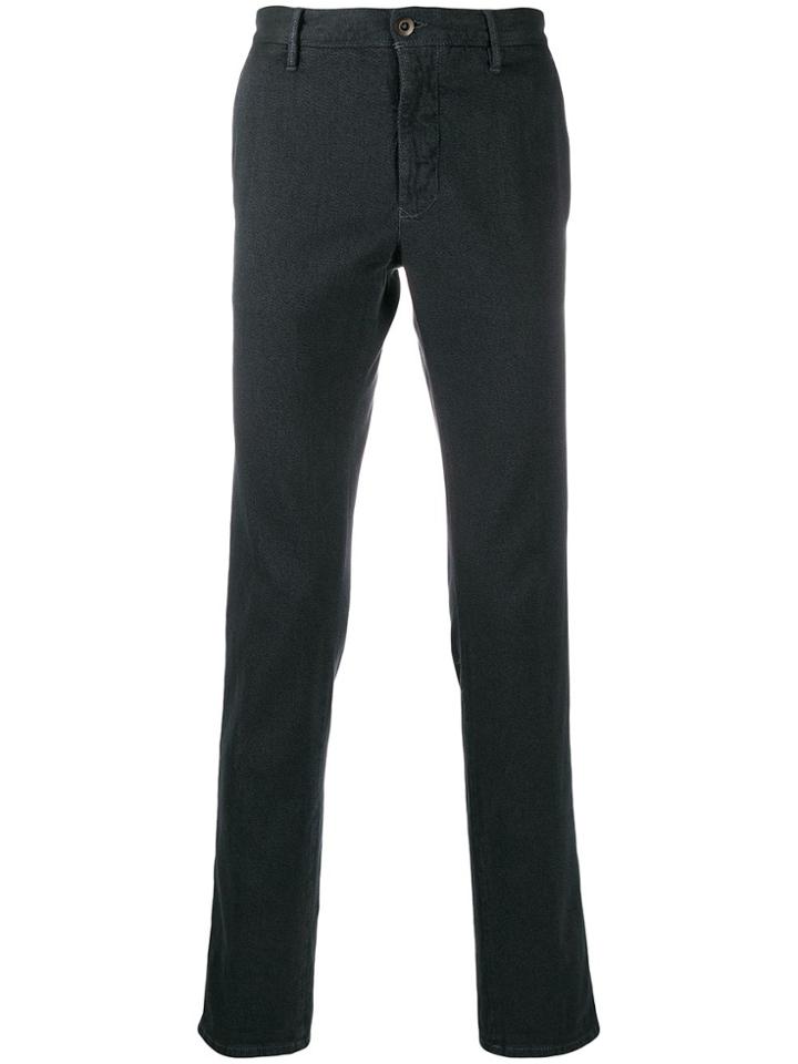 Incotex Fitted Straight Leg Trousers - Blue