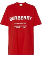 Burberry Horseferry Print Cotton T-shirt - Red