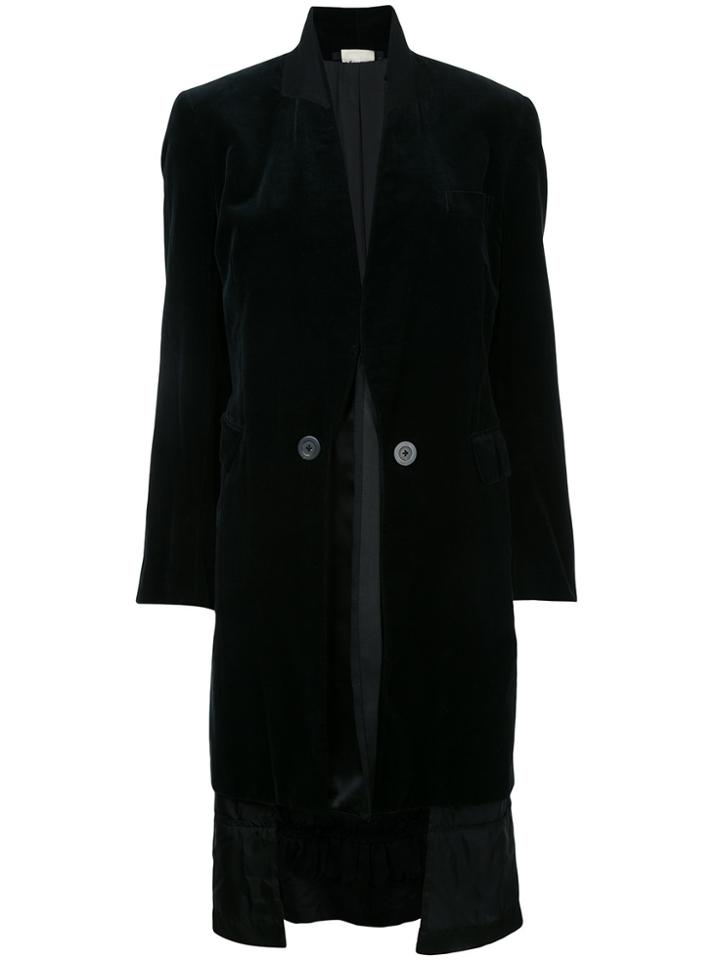Comme Des Garçons Vintage Velvet Reversible Coat - Black
