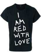 Ann Demeulemeester Printed Text T-shirt, Men's, Size: Large, Black, Cotton