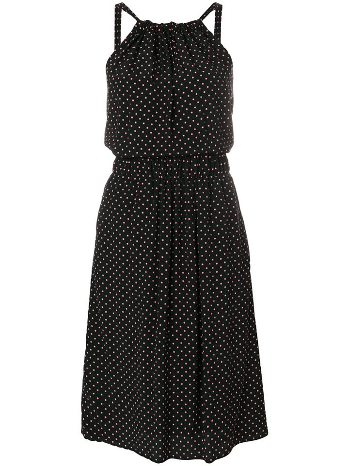 Twin-set Polka Dot Midi Dress - Black