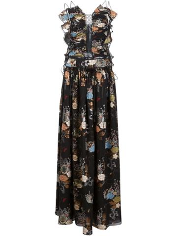 Chloe Floral Print And Lace Maxi Dress