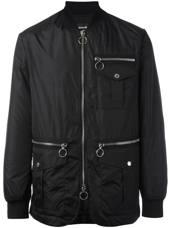 Dsquared2 Zip Detail Bomber Jacket - Black
