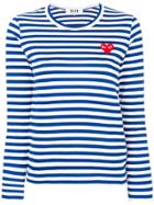 Comme Des Garçons Play Striped Longlseeved T-shirt - Blue