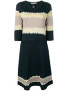 Suzusan Striped Flared Dress - Black