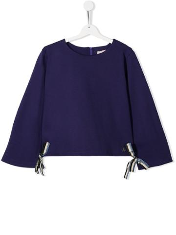 Mariuccia Milano Kids Teen Ribbon Detail Blouse - Purple