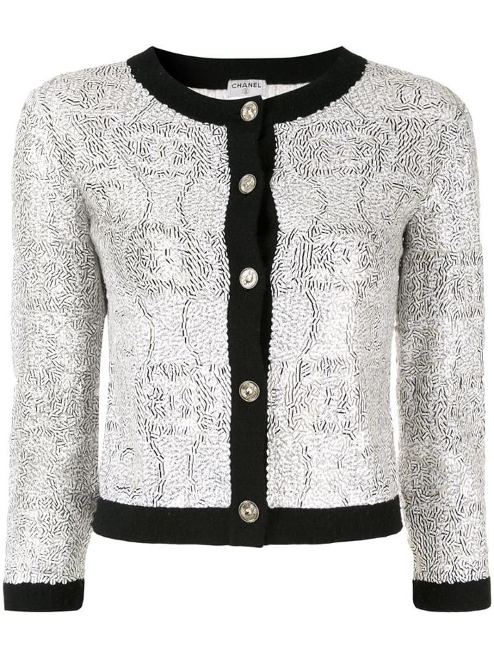Chanel Pre-owned Long Sleeve Spangle Jacket - White