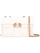 Tory Burch - Logo Buckle Satchel - Women - Calf Leather - One Size, White, Calf Leather
