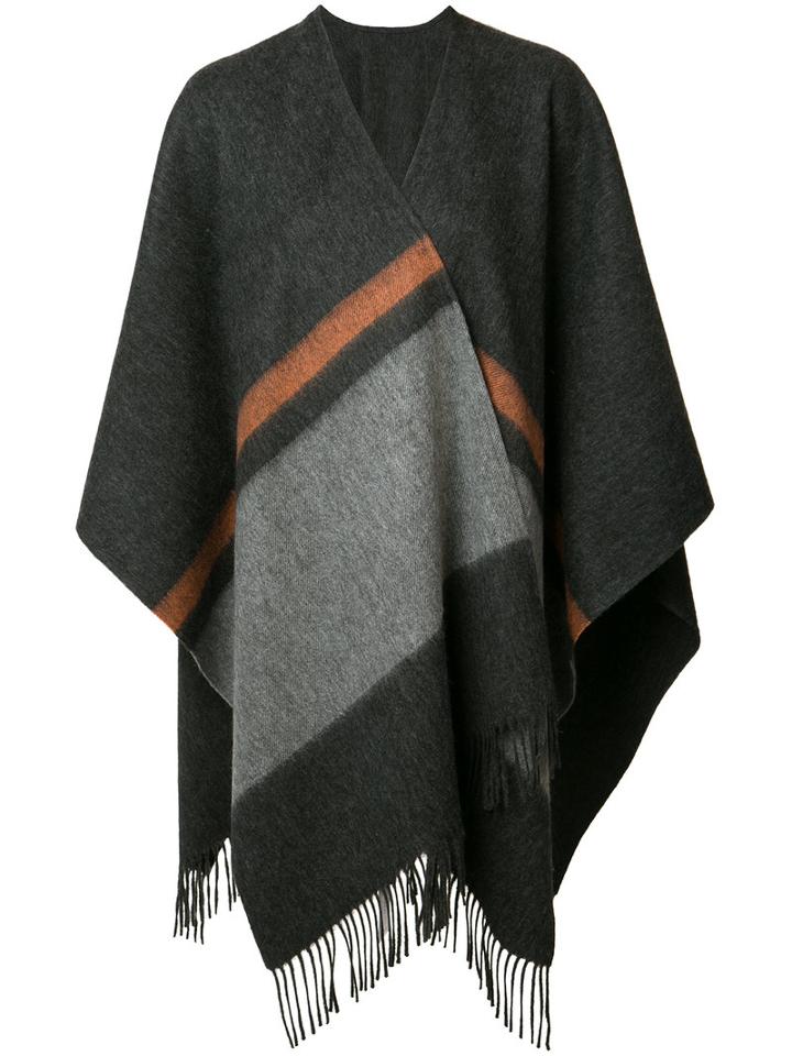 Rag & Bone - Striped Wrap Scarf - Women - Wool - One Size, Grey, Wool