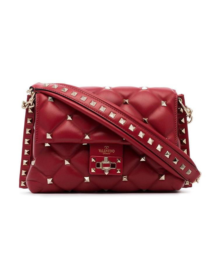 Valentino Red Candystud Studded Quilted Leather Cross-body Bag