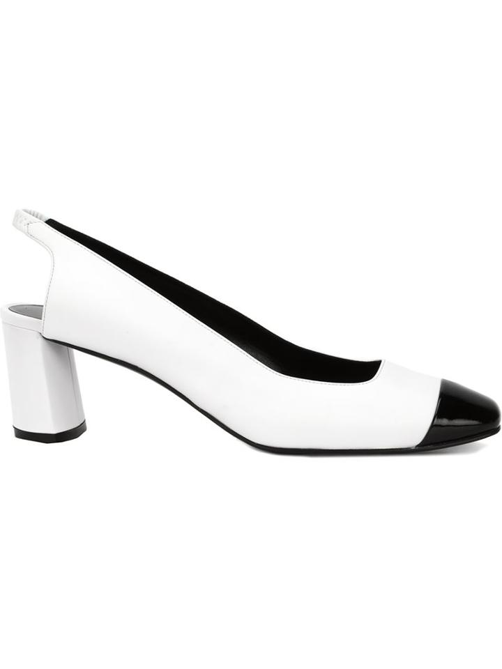 Casadei Contrast Toe Slingback Pumps