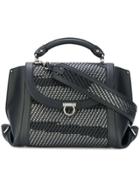 Salvatore Ferragamo Sofia Woven Medium Tote - Black