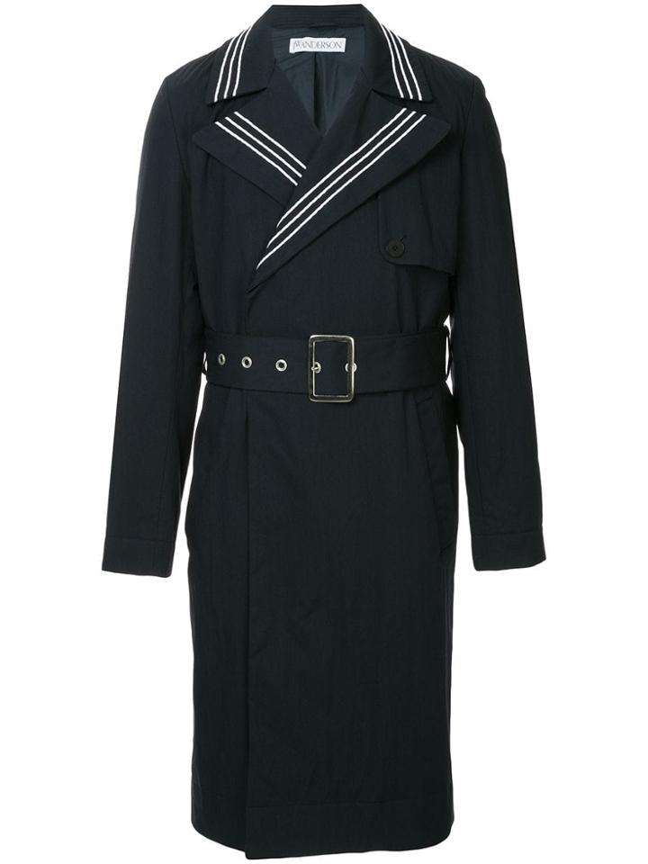 Jw Anderson Belted Double-breasted Trench-coat - Blue