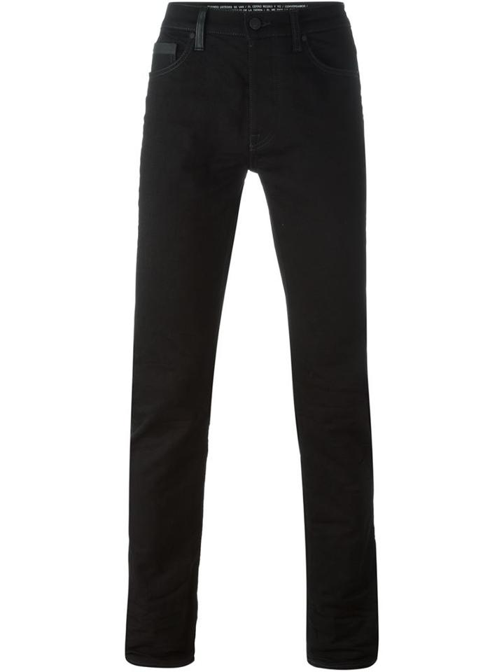 Marcelo Burlon County Of Milan Straight Leg Jeans, Men's, Size: 30, Black, Cotton/spandex/elastane