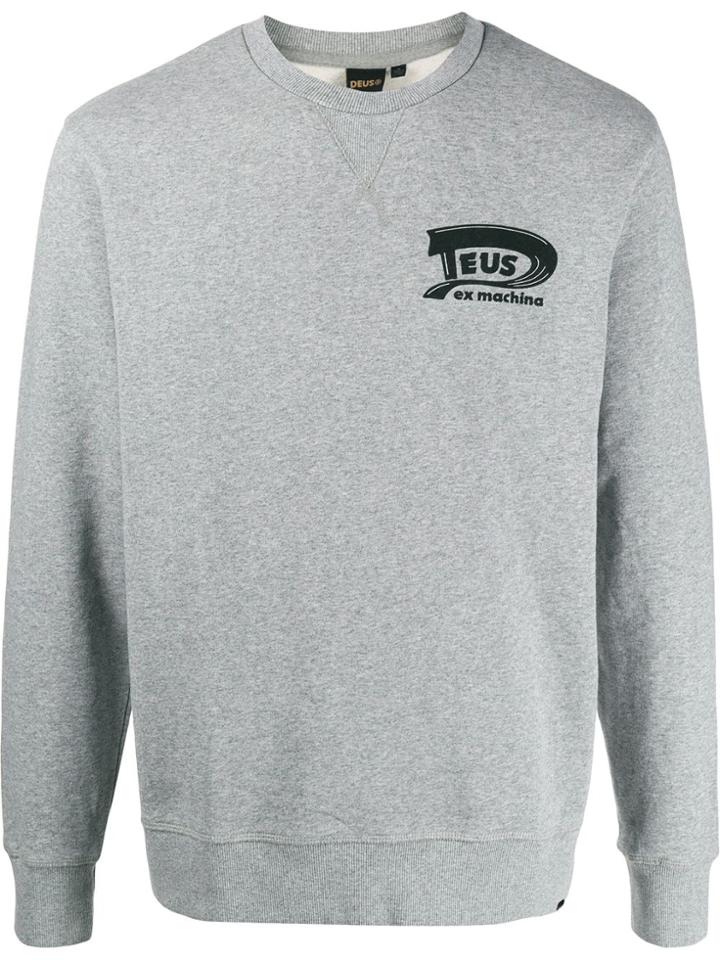 Deus Ex Machina Printed Logo Sweater - Grey