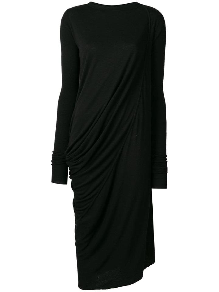 Rick Owens Lilies Draped Jersey Dress - Black