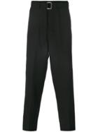 Ami Alexandre Mattiussi Belted Pleated Trousers - Black