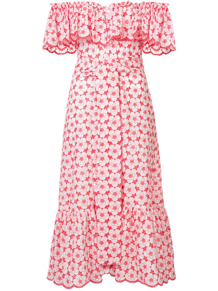 Lisa Marie Fernandez Tie Waist Midi Dress - Red