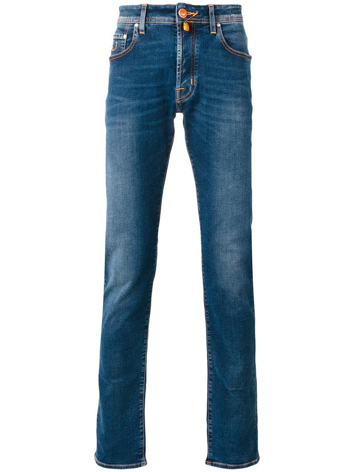 Jacob Cohen Stonewashed Slim-fit Jeans, Men's, Size: 31, Blue, Cotton/spandex/elastane