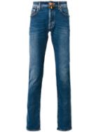 Jacob Cohen Stonewashed Slim-fit Jeans, Men's, Size: 31, Blue, Cotton/spandex/elastane