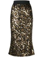 Dolce & Gabbana Embellished Pencil Skirt - Gold