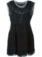 Marc By Marc Jacobs Lace Trim Buttoned Dress, Women's, Size: 8, Black, Cotton/rayon