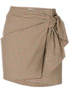 Isabel Marant Étoile - Knotted Check Skirt - Women - Cotton/spandex/elastane - 38, Nude/neutrals, Cotton/spandex/elastane