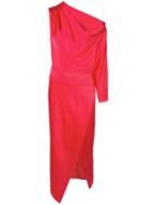 Michelle Mason Asymmetric Draped Midi Dress - Pink