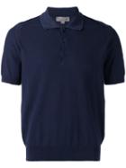 Canali Classic Polo Shirt, Men's, Size: 56, Blue, Cotton