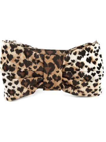 Red Valentino Leopard Print Bow Clutch