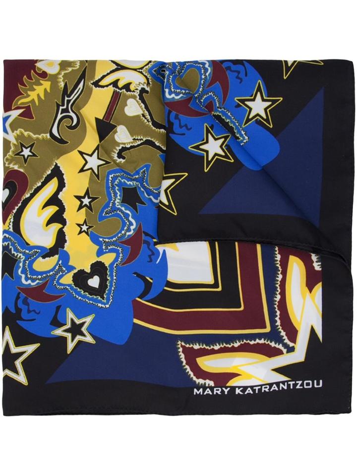 Mary Katrantzou Cowboy Print Scarf, Women's, Black, Silk
