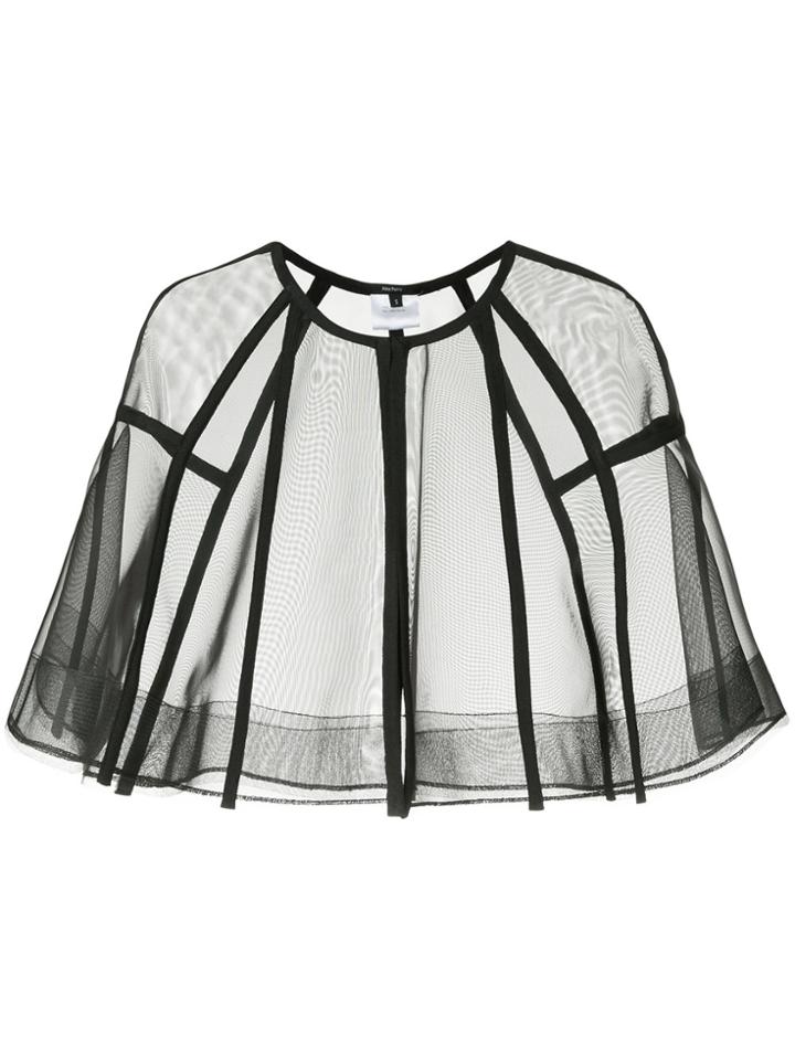 Alex Perry Darby Crop Cape - Black