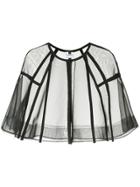 Alex Perry Darby Crop Cape - Black
