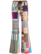 Missoni Patchwork Print Flared Trousers - Blue