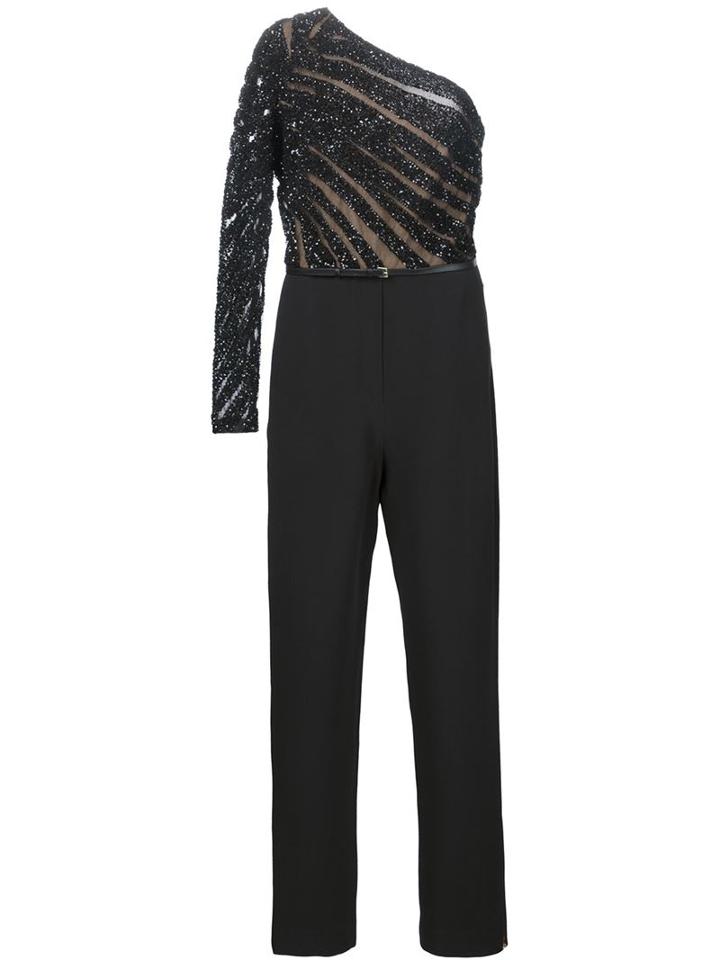 Elie Saab One Shoulder Embellished Jumpsuit