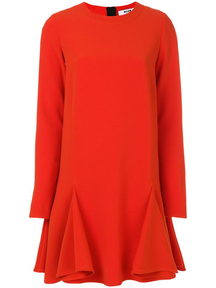 Msgm Long Sleeve Dress - Yellow & Orange