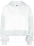 Unravel Project Cropped Colour Block Hoodie - White