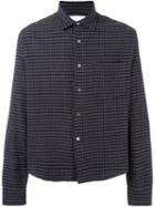 Our Legacy Cropped Initial Gingham Shirt, Men's, Size: 48, Grey, Cotton