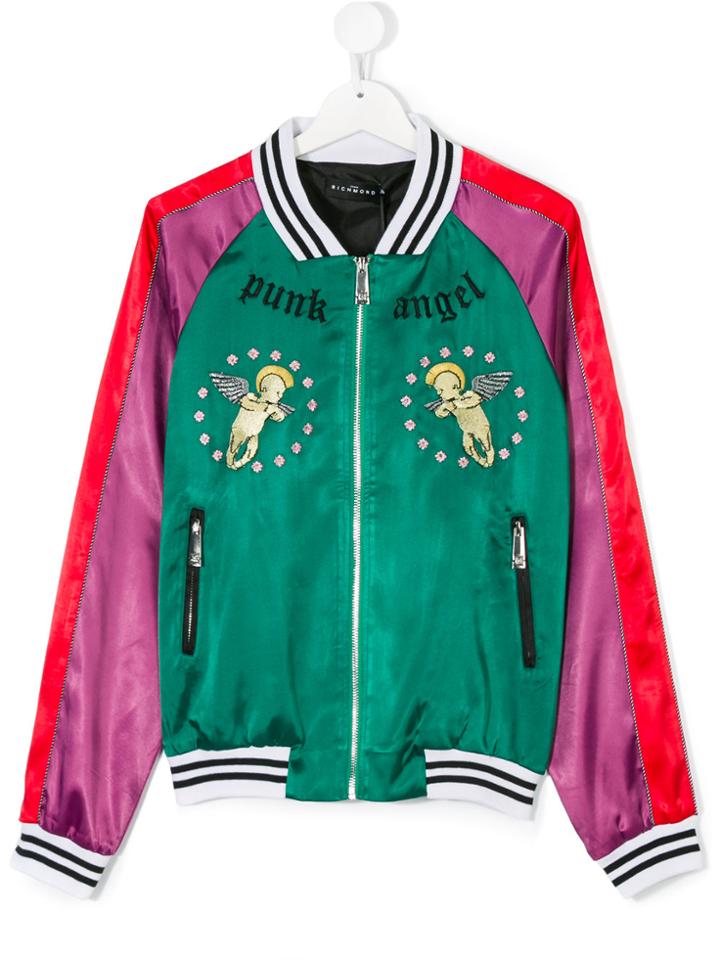 John Richmond Kids Embroidered Bomber Jacket - Multicolour