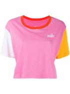 Nike Colour Block Cropped T-shirt - Pink