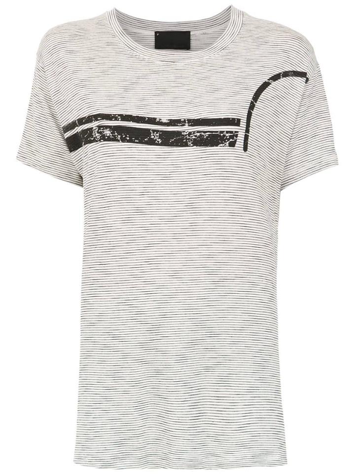 Andrea Bogosian T-shirt With Front Striped Front Detail - Grey