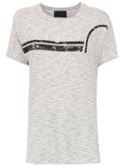 Andrea Bogosian T-shirt With Front Striped Front Detail - Grey