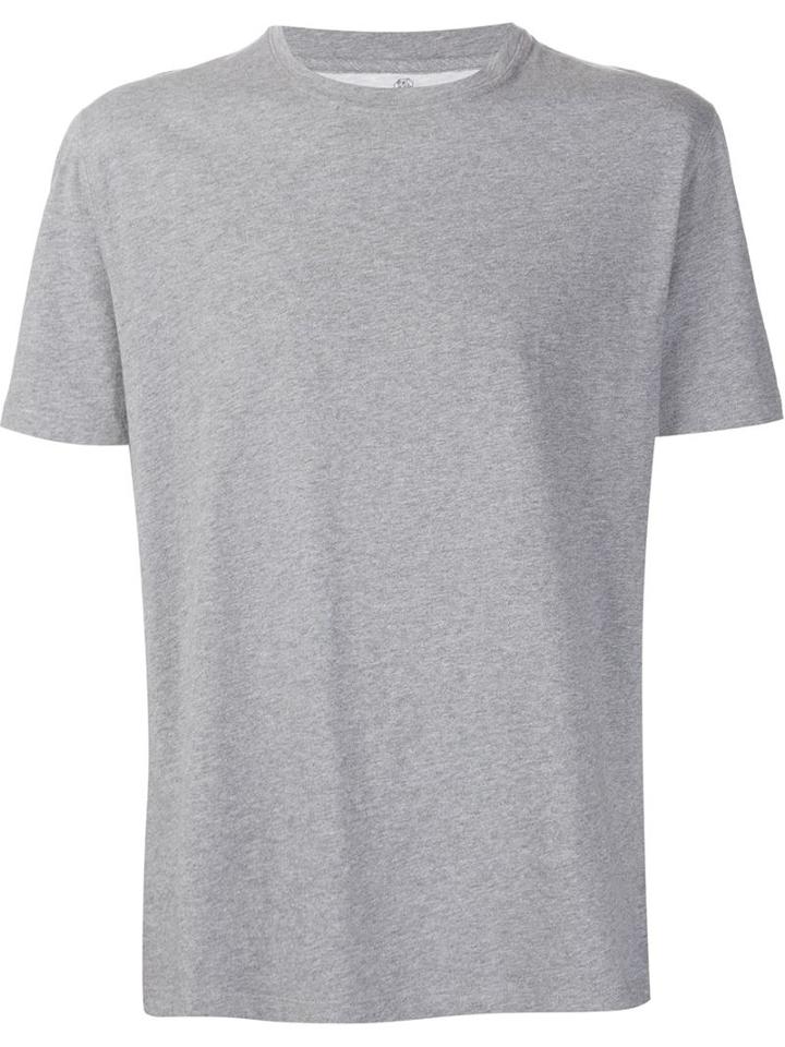 Brunello Cucinelli Crew Neck T-shirt, Men's, Size: 48, Grey, Cotton